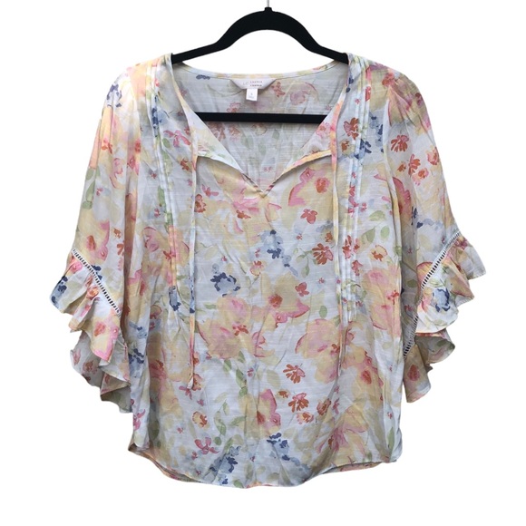 Lauren Conrad Light Floral Blouse size Small - Picture 1 of 5
